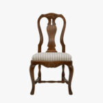 Talonpoikaisrokokoo tuoli, väri amerikanpähkinä, verhoilu Line 13 harmaa.