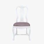 Talonpoikaisrokokoo-tuoli, väri valkoinen, verhoilu mohair 23 syreeni.