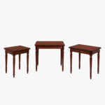 Empire-sarjapöytä 3-osainen, väri Hepplewhite eli tumma mahonki.