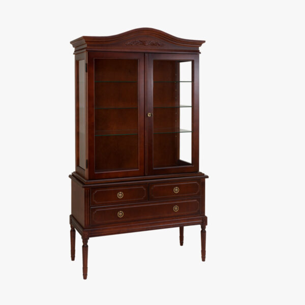 Empire hopeakaappi, väri Hepplewhite eli tumma mahonki.