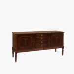 Empire astiakaappi, väri Hepplewhite eli tumma mahonki.