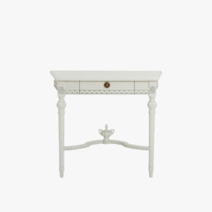 Kustavilainen 2-jalkainen peilipöytä, väri helmenharmaa-patina.