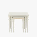 Kustavilainen 3-osainen sarjapöytä., väri helmenharmaa-kulta.