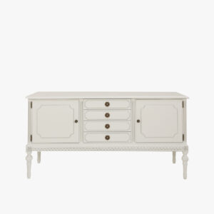 Kustavilainen astiakaappi, helmenharmaa-patina.