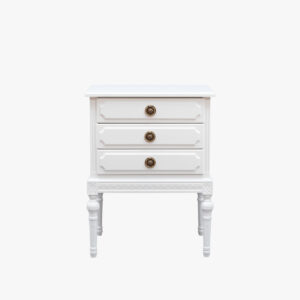 Kustavilainen lipasto, väri valkoinen.