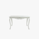 Talonpoikaisrokokoo ruokapöytä, väri helmenharmaa-patina.