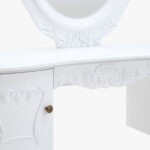 Talonpoikaisrokokoo meikkipöytä / kampauslipasto peilillä, väri valkoinen.