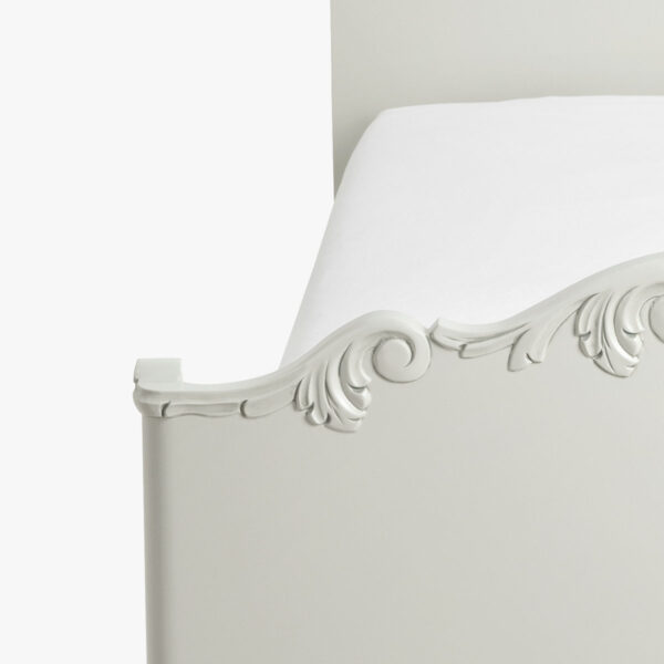 Talonpoikaisrokokoo sanky 80 x 200 cm, väri helmenharmaa-patina