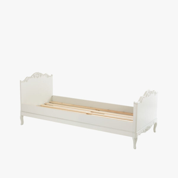 Talonpoikaisrokokoo sanky 80 x 200 cm, väri helmenharmaa-patina