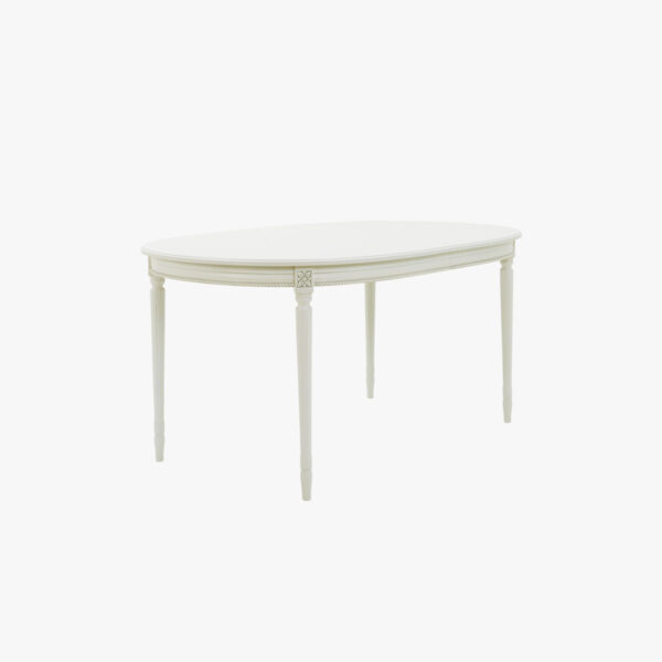 Empire ruokapöytä ovaali, väri helmenharmaa-patina.