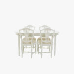 Empire ruokapöytä ovaali, väri helmenharmaa-patina.