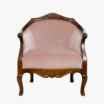 Poistotuote: Talonpoikaisrokokoo sohva, väri amerikanpähkinä, verhoilu mohair ooppera.