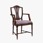 Hepplewhite nojatuoli, hepplewhite-väri, verhoiluna mohair syreeni