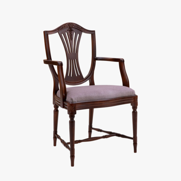 Hepplewhite nojatuoli, hepplewhite-väri, verhoiluna mohair syreeni