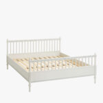 Kustavilainen sänky 160 cm, väri helmenharmaa-patina.