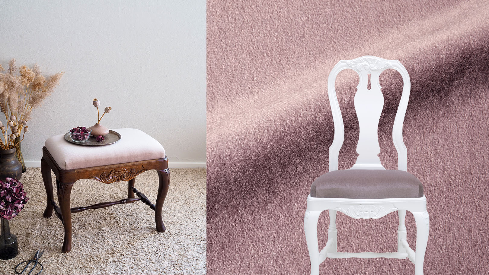 Kalusteiden verhoiluksi ylellinen mohairsametti?